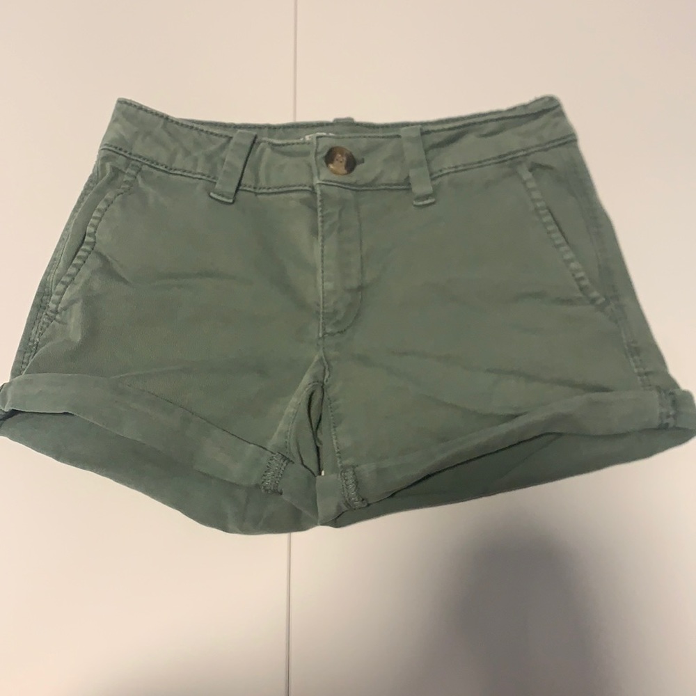 American Eagle Twill Green Shorts 0